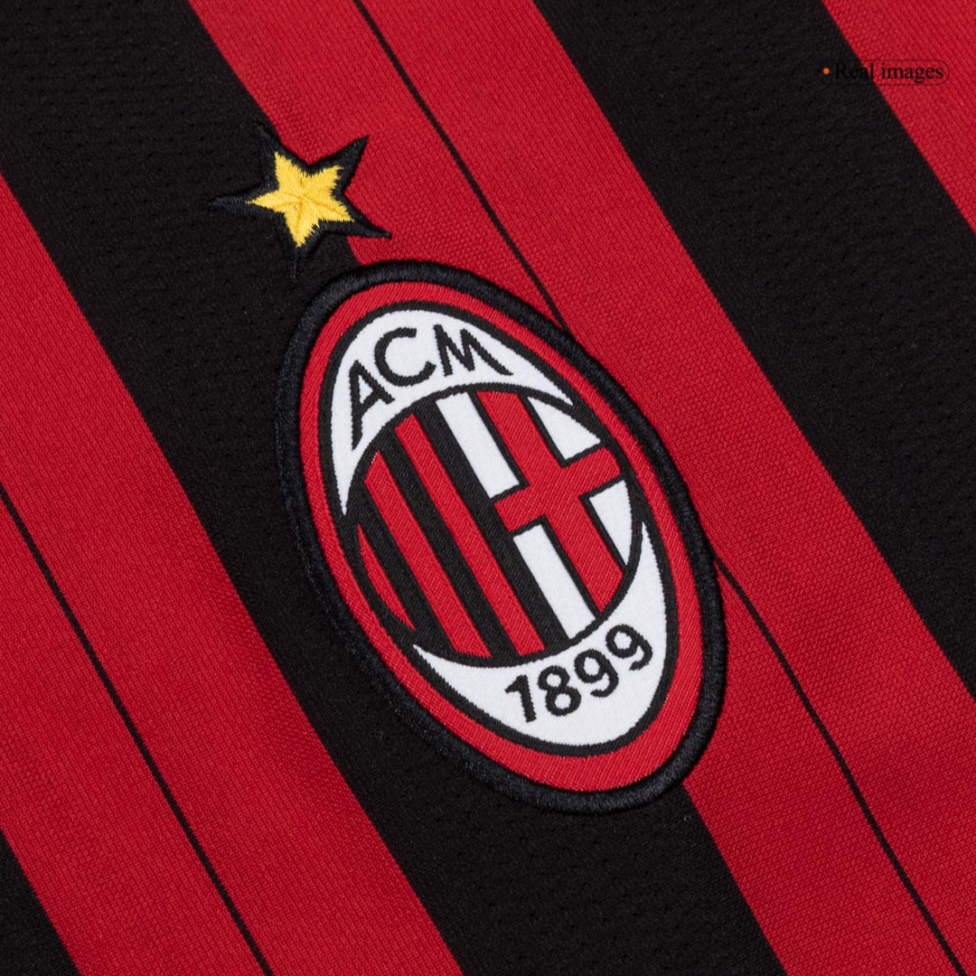 Retro Men's AC Milan 2013/14 Home Long Sleeve Soccer Jersey