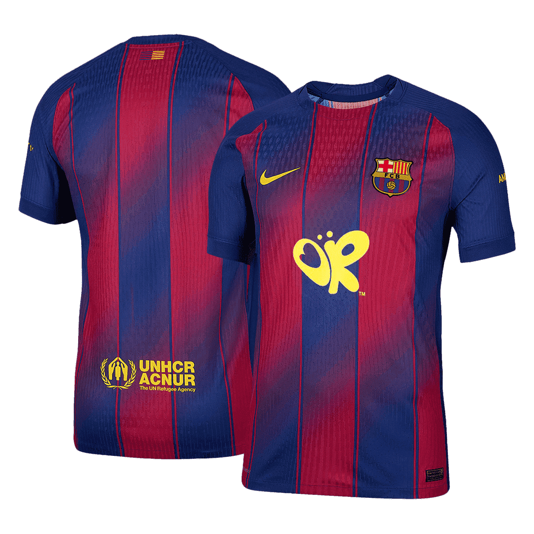 Men's Barcelona 2025/26 Player Version Home Soccer Jersey - Slim Fit