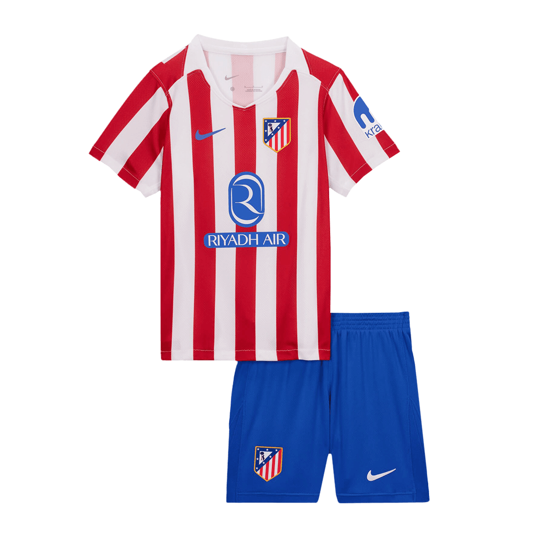 Kid's Atletico Madrid 2025/26 Home Soccer Jersey Kit