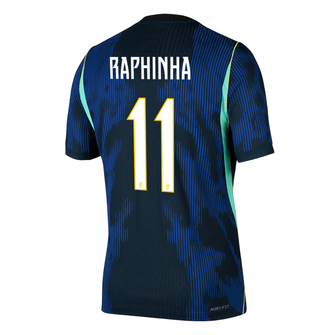 RAPHINHA #11 Men's Brazil World Cup 2026 Player Version Away Soccer Jersey - Slim Fit