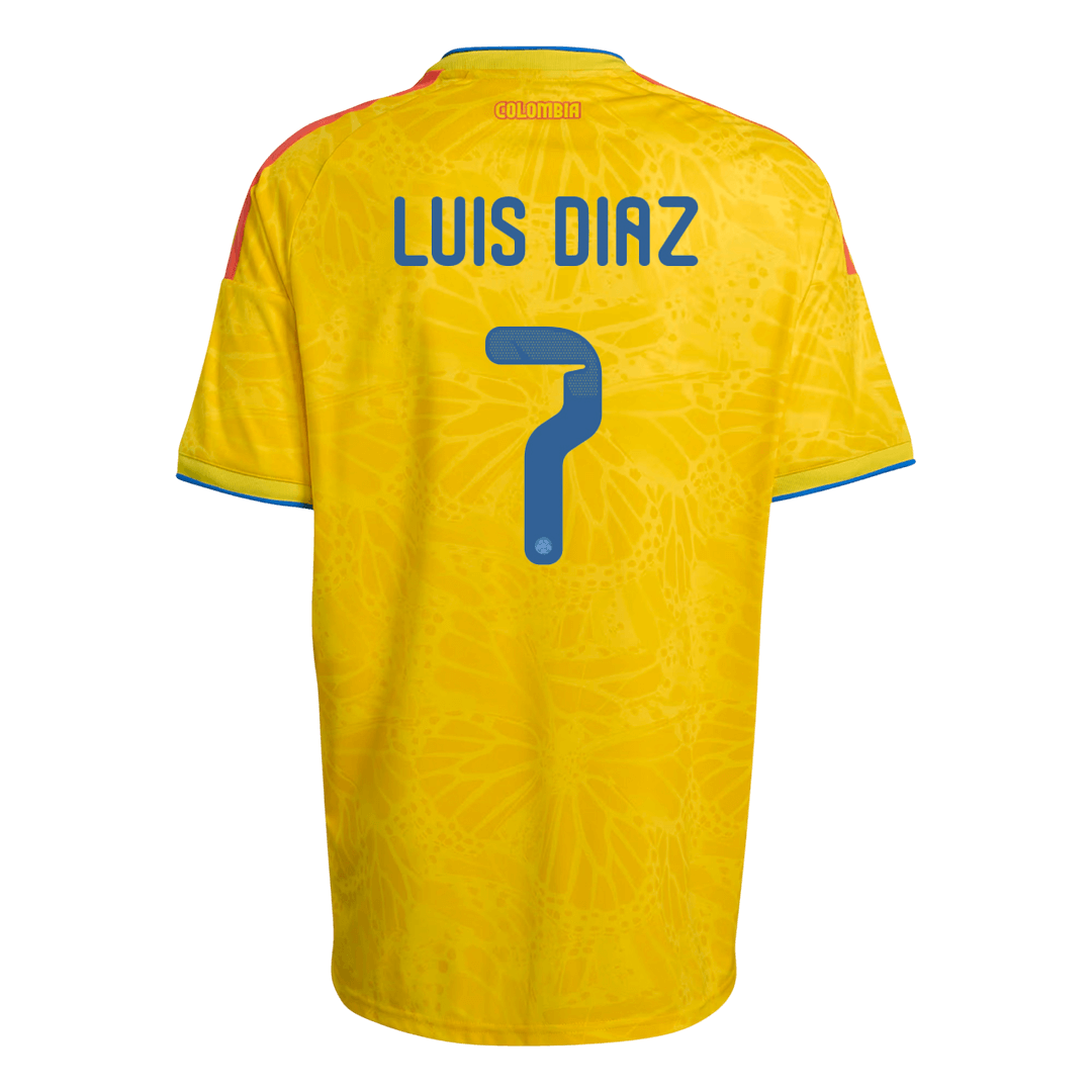LUIS DíAZ #7 Men's Colombia World Cup 2026 Home Soccer Jersey