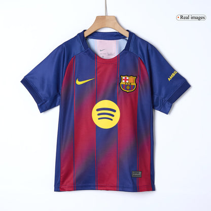Kid's Barcelona 2025/26 Home Soccer Jersey Kit [PREMIUM]