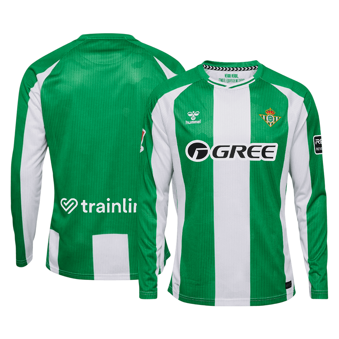 Men's Real Betis 2025/26 Home Long Sleeve Soccer Jersey