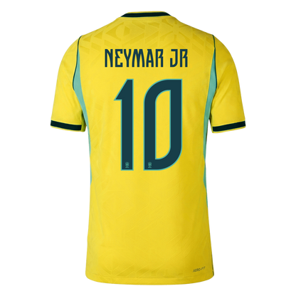 NEYMAR JR #10 Men's Brazil World Cup 2026 Player Version Home Soccer Jersey - Slim Fit