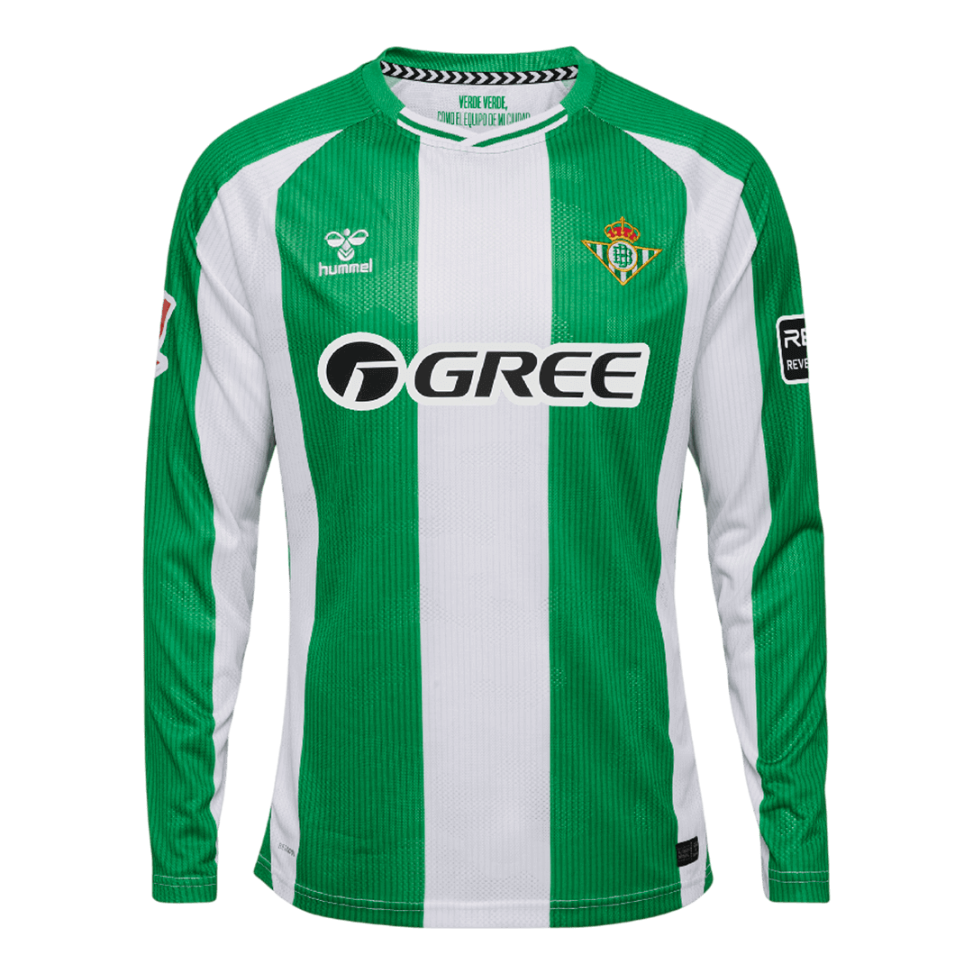 Men's Real Betis 2025/26 Home Long Sleeve Soccer Jersey