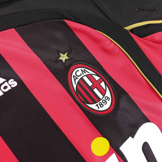 Retro MALDINI #3 Men's AC Milan 2006/07 Home Long Sleeve Soccer Jersey