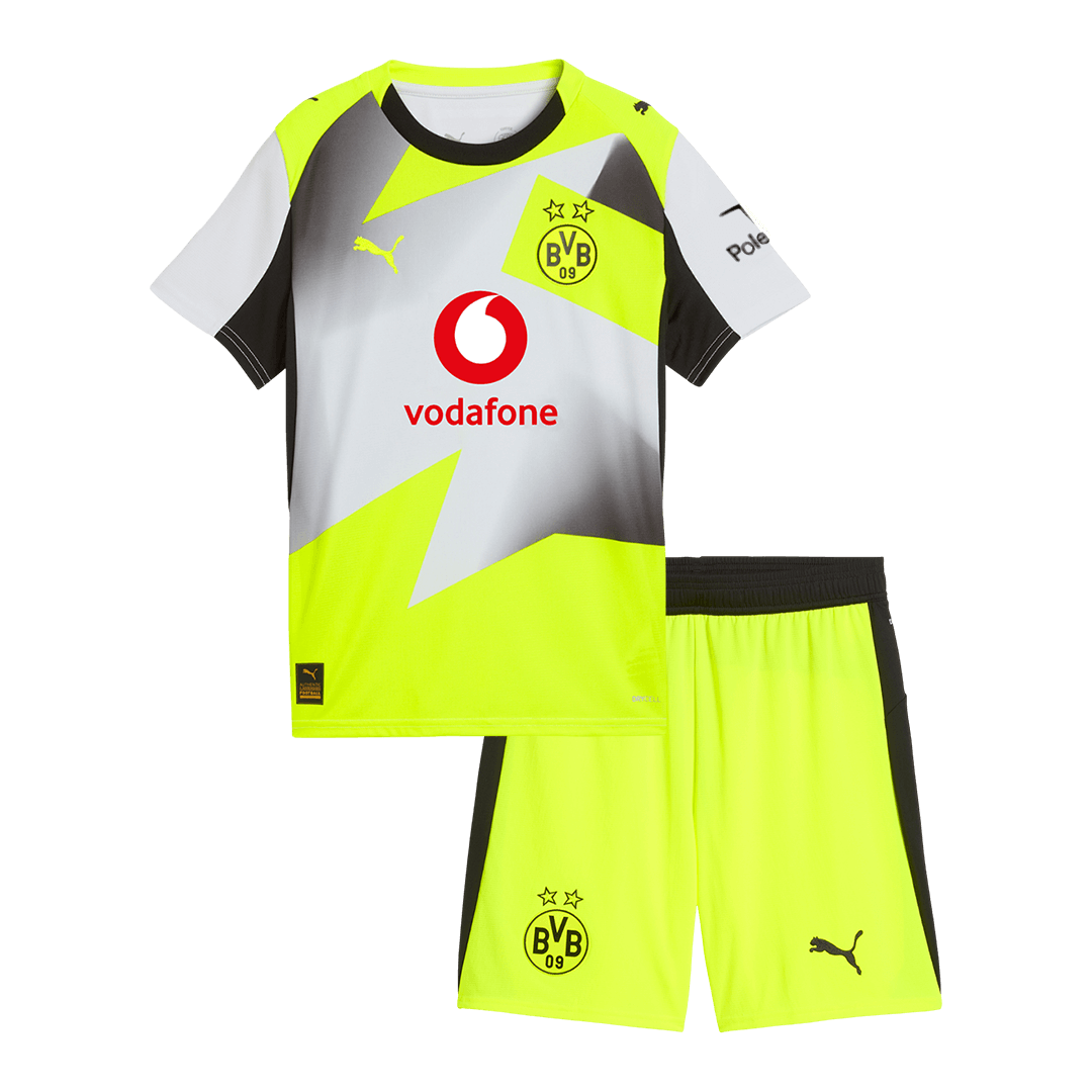 Kid's Borussia Dortmund 2025/26 Away Soccer Jersey Kit