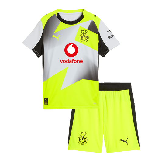 Kid's Borussia Dortmund 2025/26 Away Soccer Jersey Kit