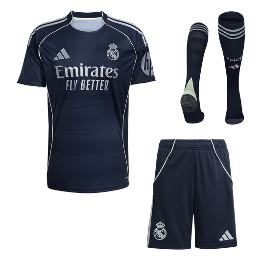 Men's Real Madrid 2025/26 Away Soccer Jersey Full Kit [PREMIUM]
