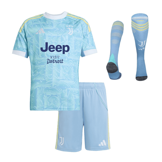 Kid's Juventus 2025/26 Away Soccer Jersey Full Kit