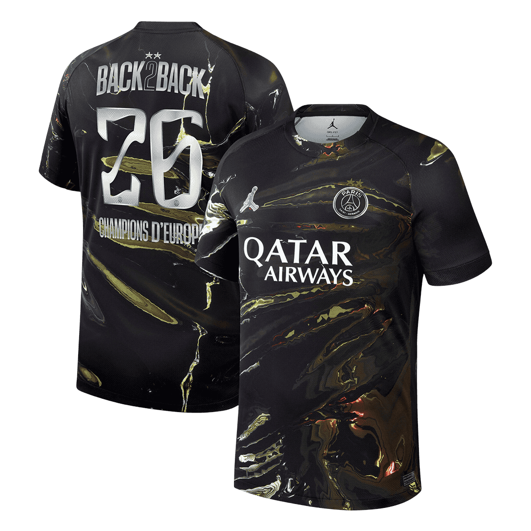 Champions of Europe #26 Men's PSG 2025/26 Soccer Jersey