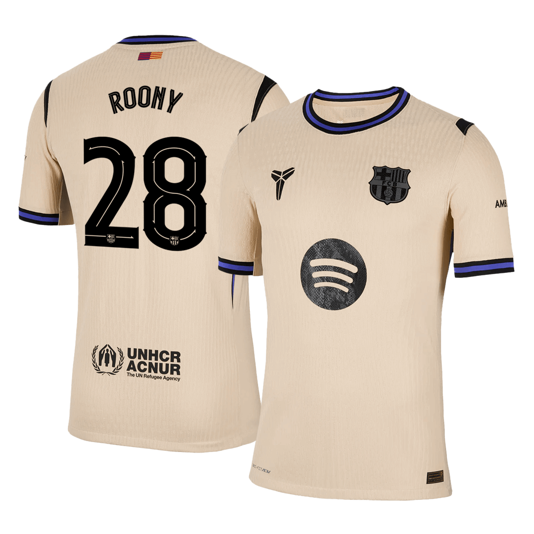 ROONY #28 Men's Barcelona UCL 2025/26 Player Version Away Soccer Jersey - Slim Fit