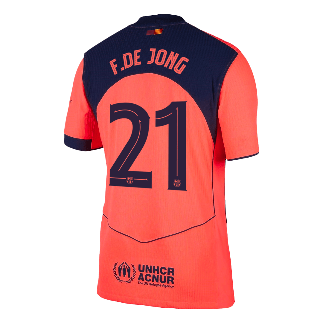 F.DE JONG #21 Men's Barcelona UCL 2025/26 Player Version Third Away Soccer Jersey - Slim Fit