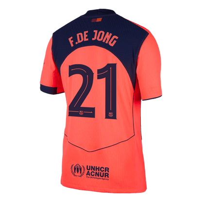 F.DE JONG #21 Men's Barcelona UCL 2025/26 Player Version Third Away Soccer Jersey - Slim Fit