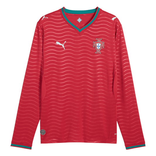 Men's Portugal World Cup 2026 Home Long Sleeve Soccer Jersey