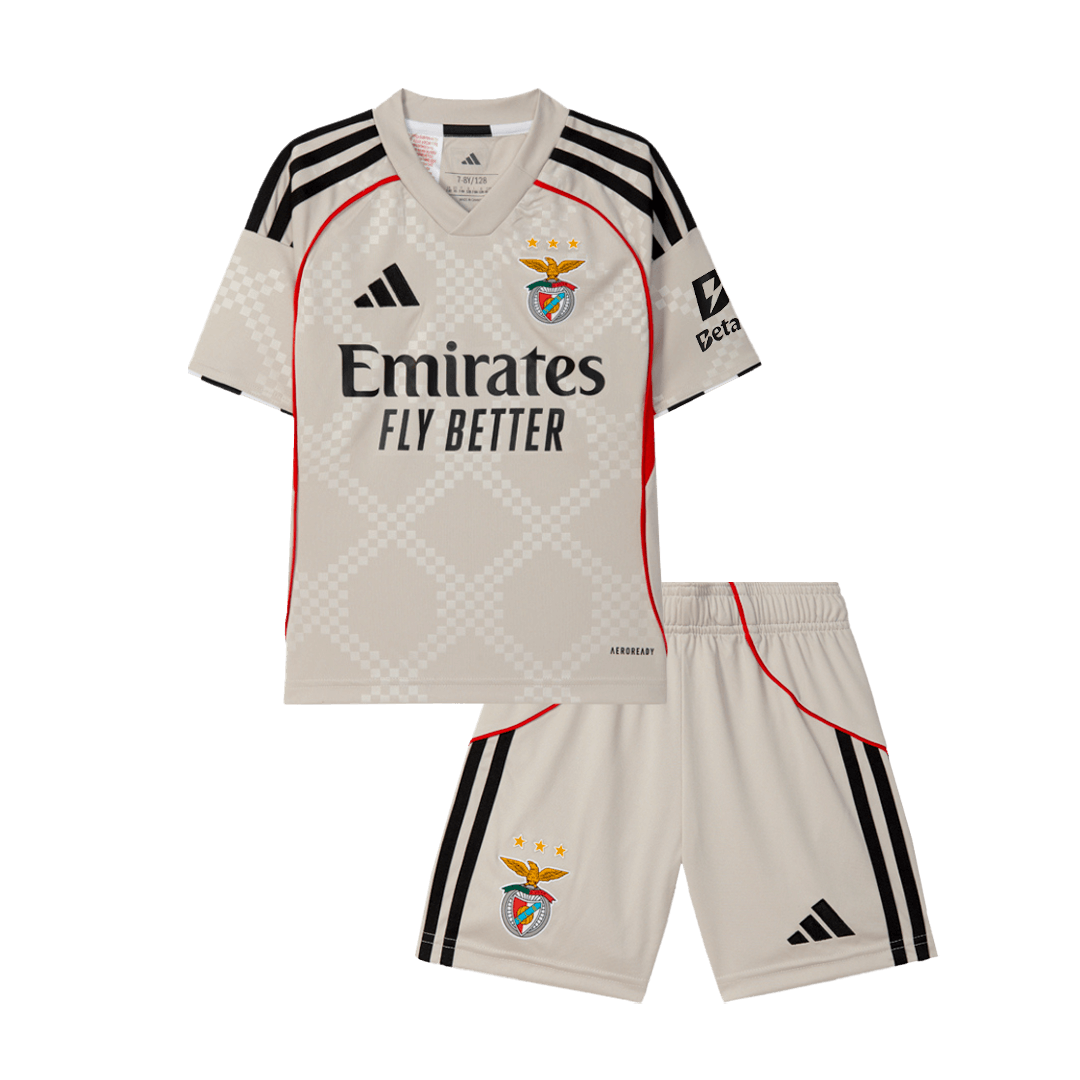 Kid's Benfica 2025/26 Away Soccer Jersey Kit