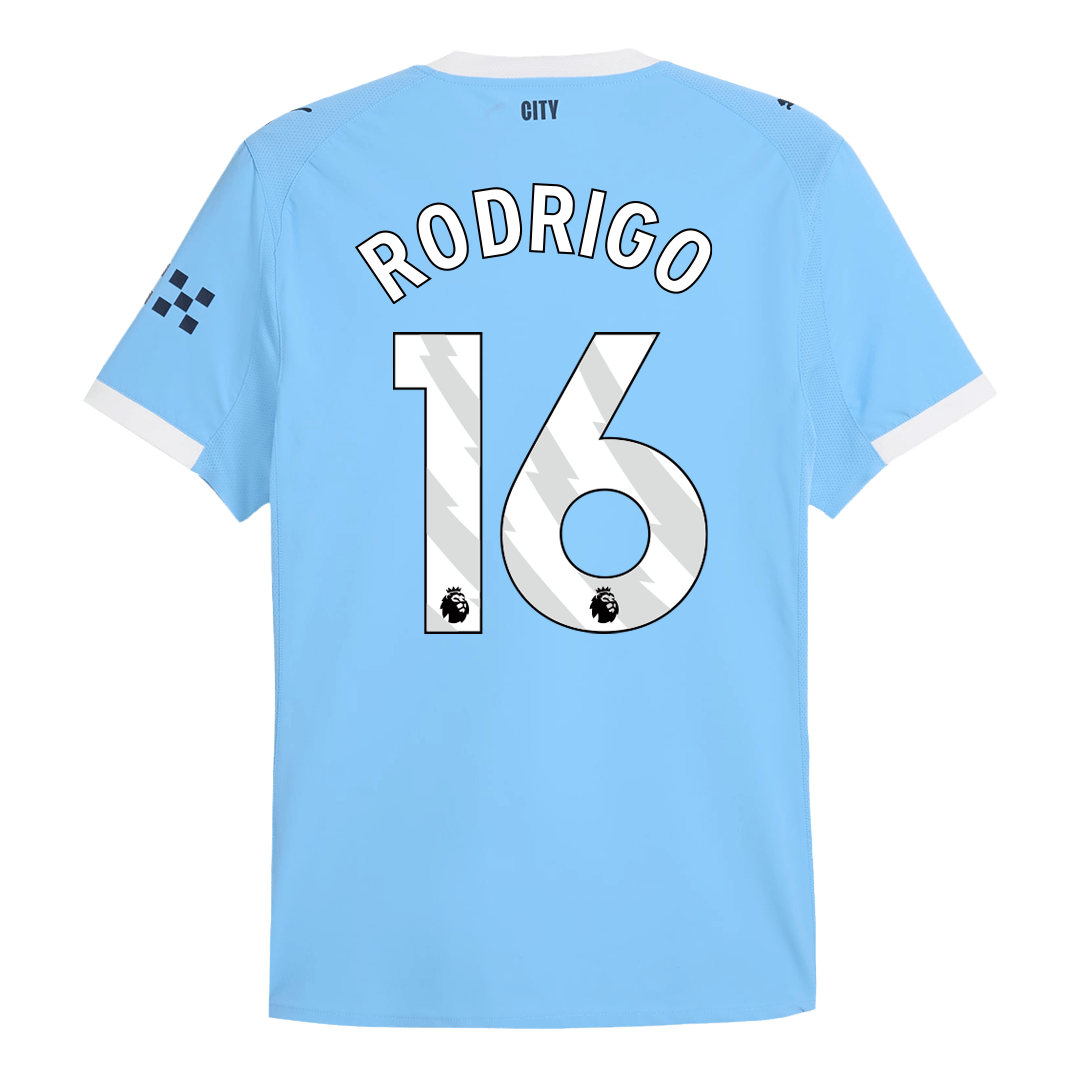 RODRIGO #16 Men's Manchester City 2025/26 Player Version Home Soccer Jersey - Slim Fit