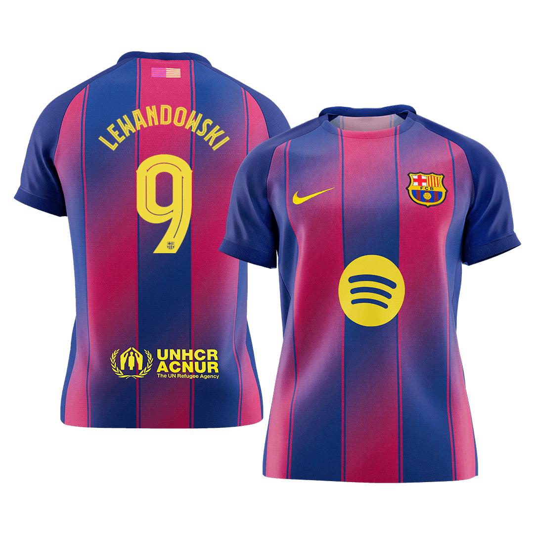 LEWANDOWSKI #9 Men's Barcelona UCL 2025/26 Home Soccer Jersey [PREMIUM]