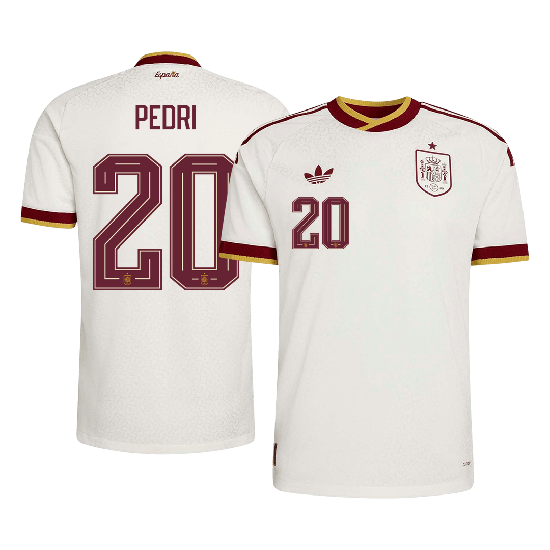 PEDRI #20 Men's Spain World Cup 2026 Player Version Away Soccer Jersey - Slim Fit