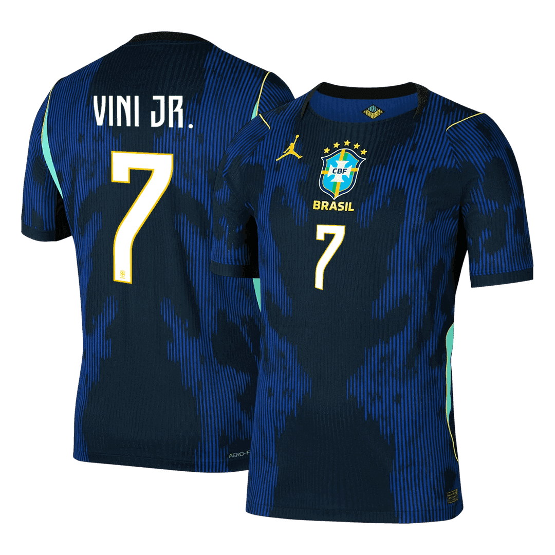 VINI JR. #7 Men's Brazil World Cup 2026 Player Version Away Soccer Jersey - Slim Fit