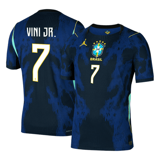VINI JR. #7 Men's Brazil World Cup 2026 Player Version Away Soccer Jersey - Slim Fit