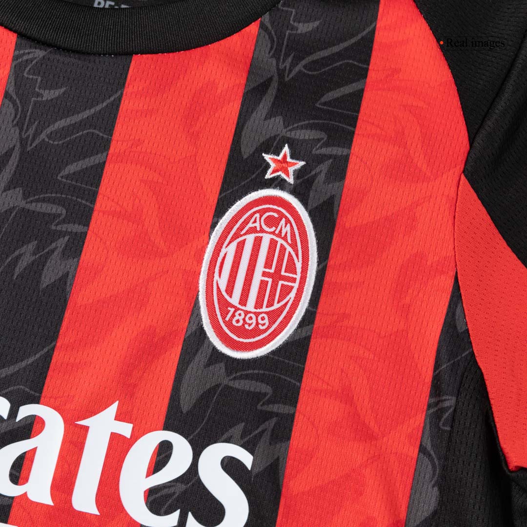 Kid's AC Milan 2025/26 Home Soccer Jersey Kit