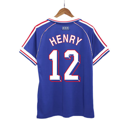 Retro HENRY #12 Men's France World Cup 1998 Home Soccer Jersey