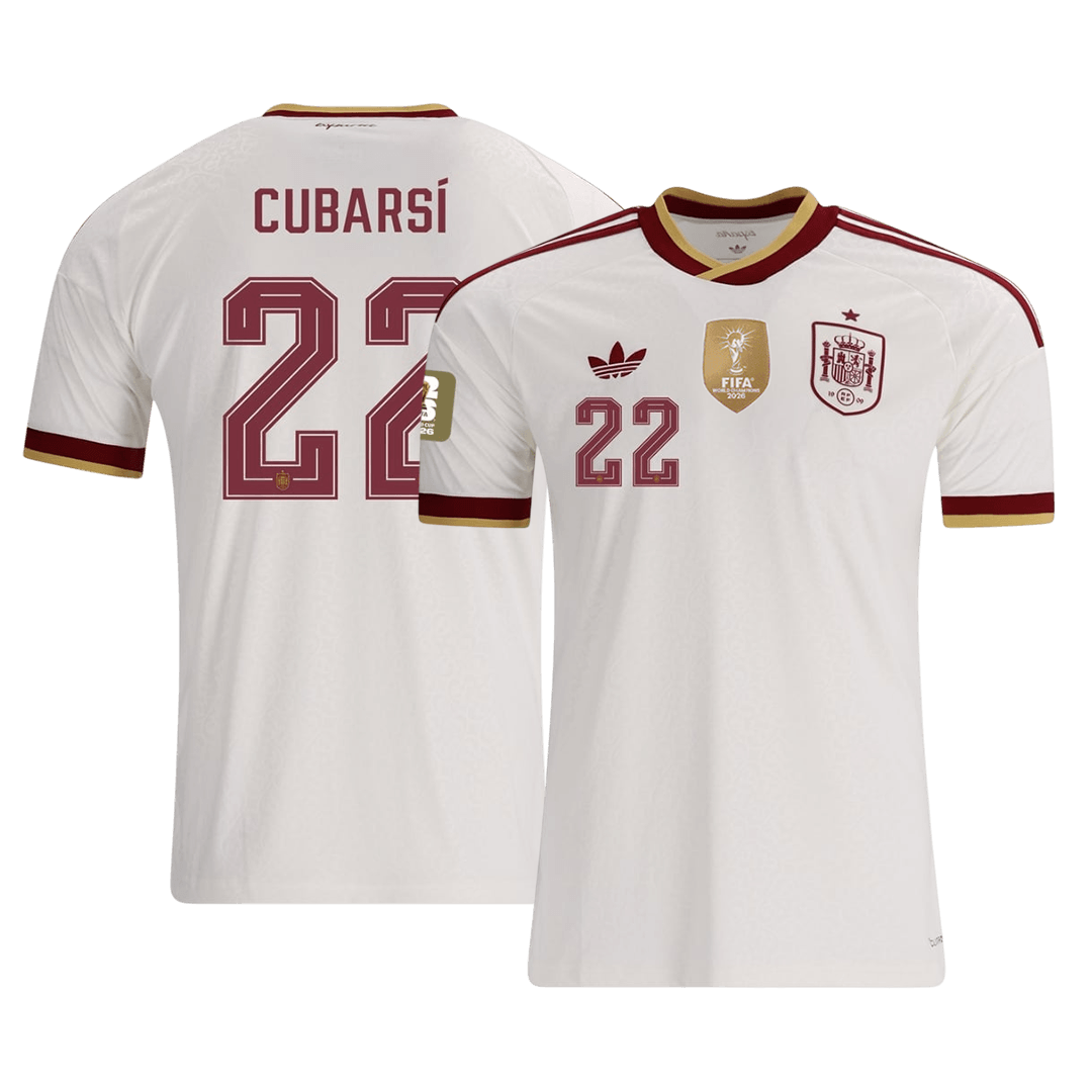 CUBARSÍ #22 Men's Spain World Cup 2026 Player Version Champion Edition Away Soccer Jersey