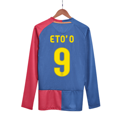 Retro ETO'O #9 Men's Barcelona UCL UCL Final 2008/09 Home Long Sleeve Soccer Jersey