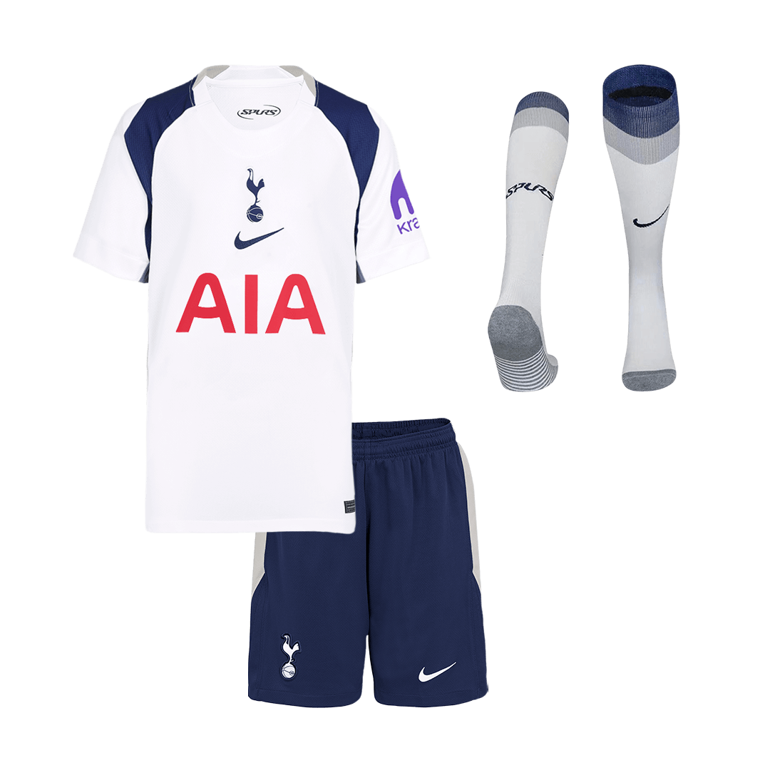 Kid's Tottenham Hotspur 2025/26 Home Soccer Jersey Full Kit
