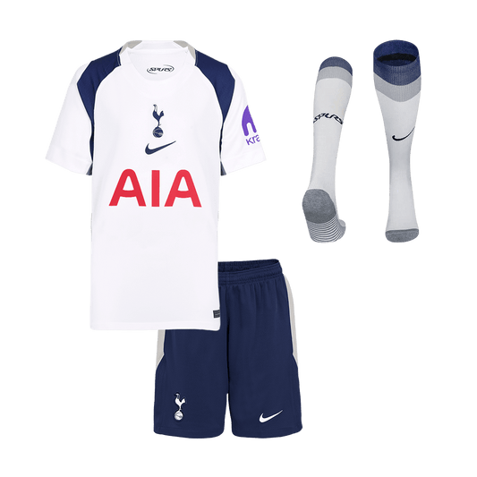Kid's Tottenham Hotspur 2025/26 Home Soccer Jersey Full Kit