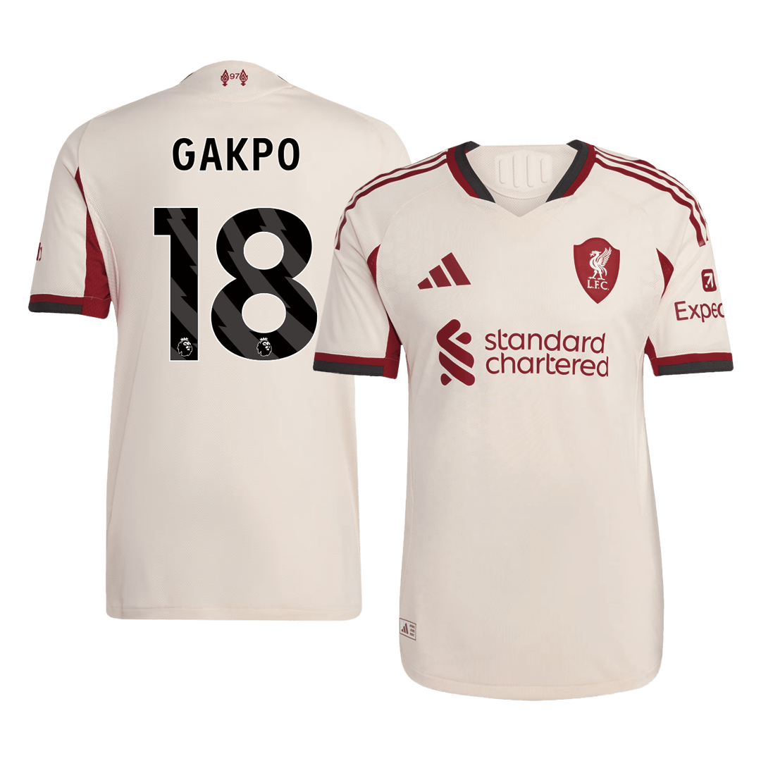 GAKPO #18 Men's Liverpool 2025/26 Player Version Away Soccer Jersey - Slim Fit