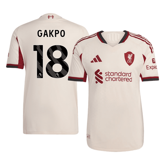 GAKPO #18 Men's Liverpool 2025/26 Player Version Away Soccer Jersey - Slim Fit