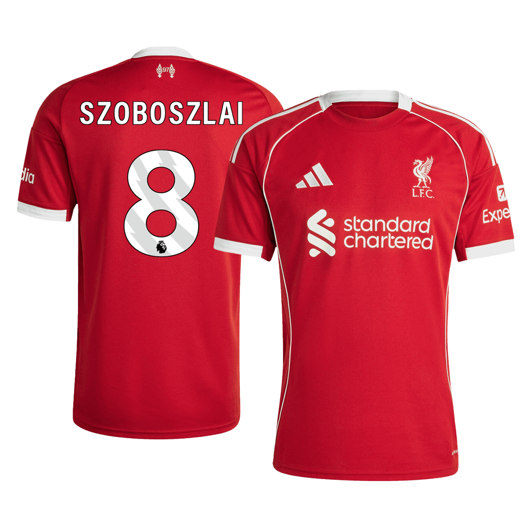 SZOBOSZLAI #8 Men's Liverpool 2025/26 Home Soccer Jersey