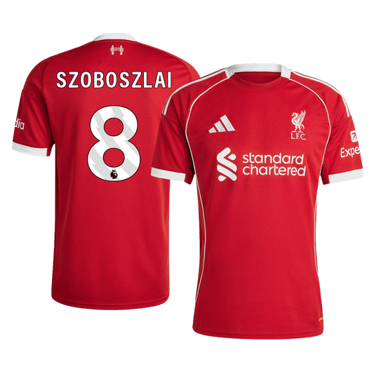 SZOBOSZLAI #8 Men's Liverpool 2025/26 Home Soccer Jersey