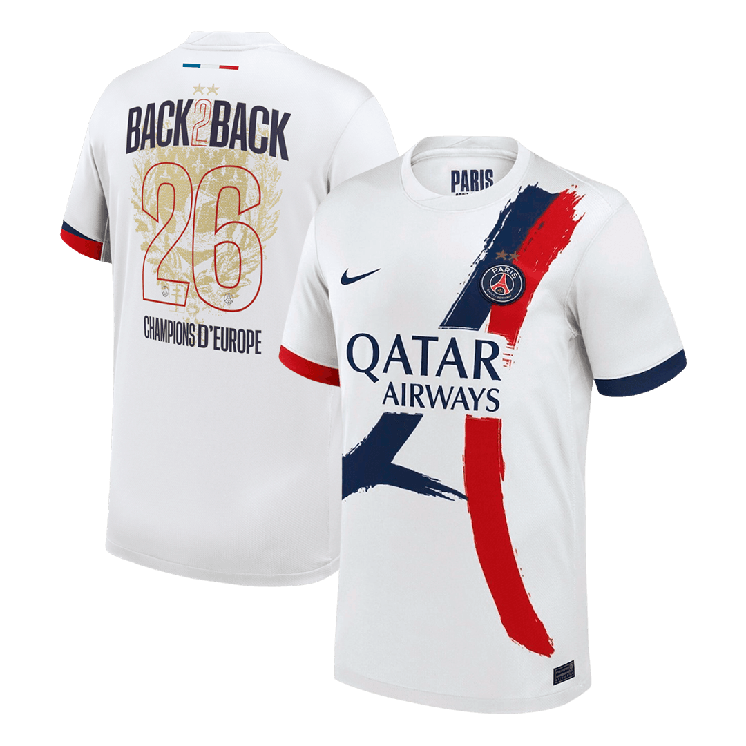Champions of Europe #26 Men's PSG 2024/26 Away Soccer Jersey