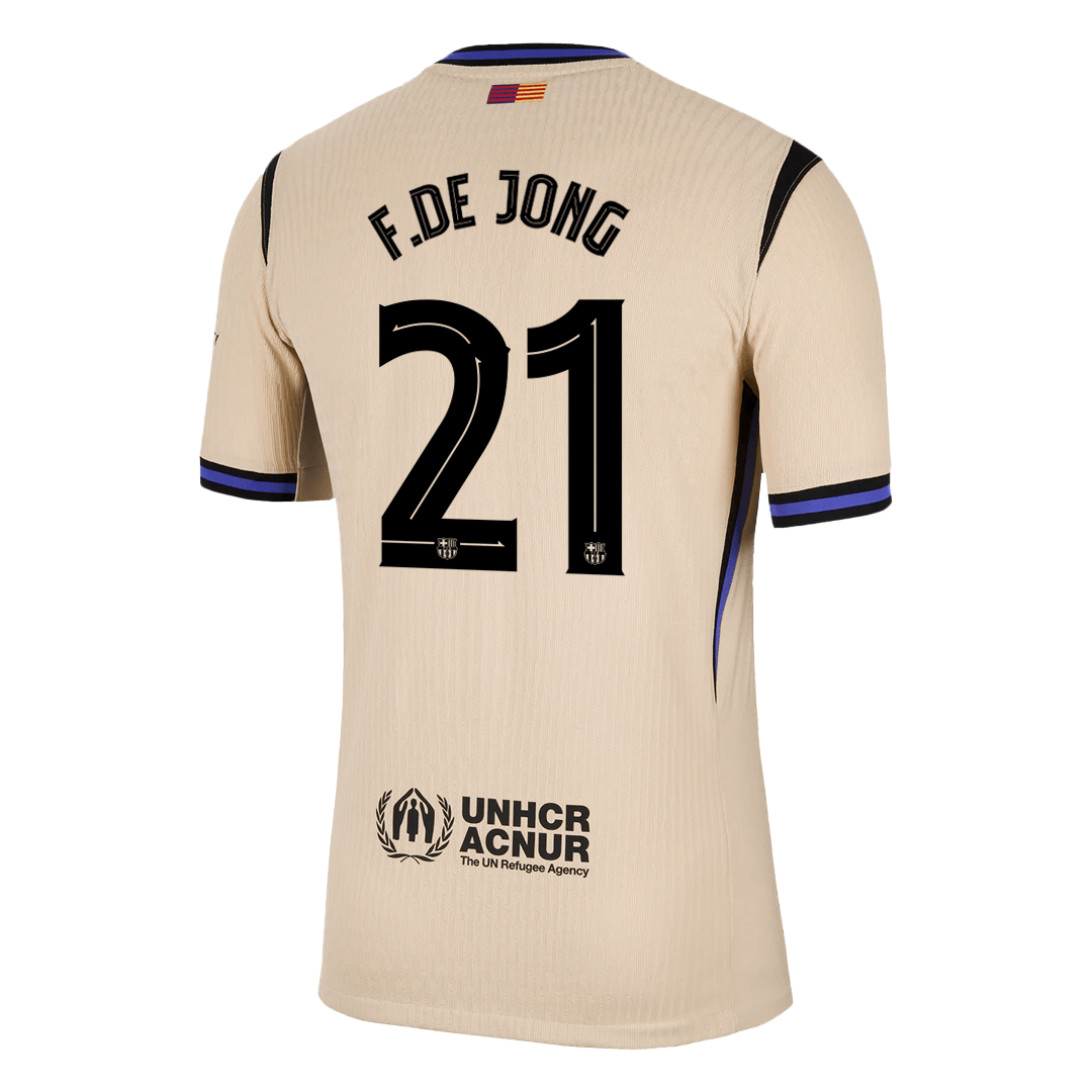 F.DE JONG #21 Men's Barcelona UCL 2025/26 Player Version Away Soccer Jersey - Slim Fit